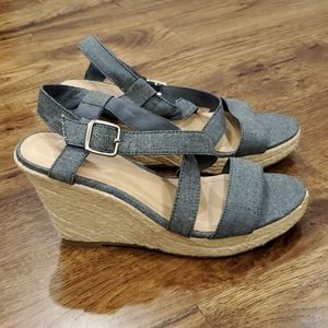 Womens Gap denim look wedges size 8